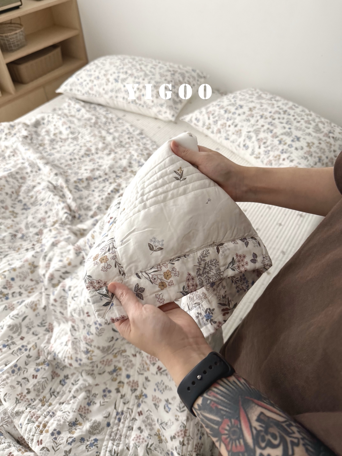 Летний корейский охлаждающий модал двусторонний с мелким цветочным принтом стеганое покрывало летнее одеяло комплект из 3-4 предметов с ватной простыней