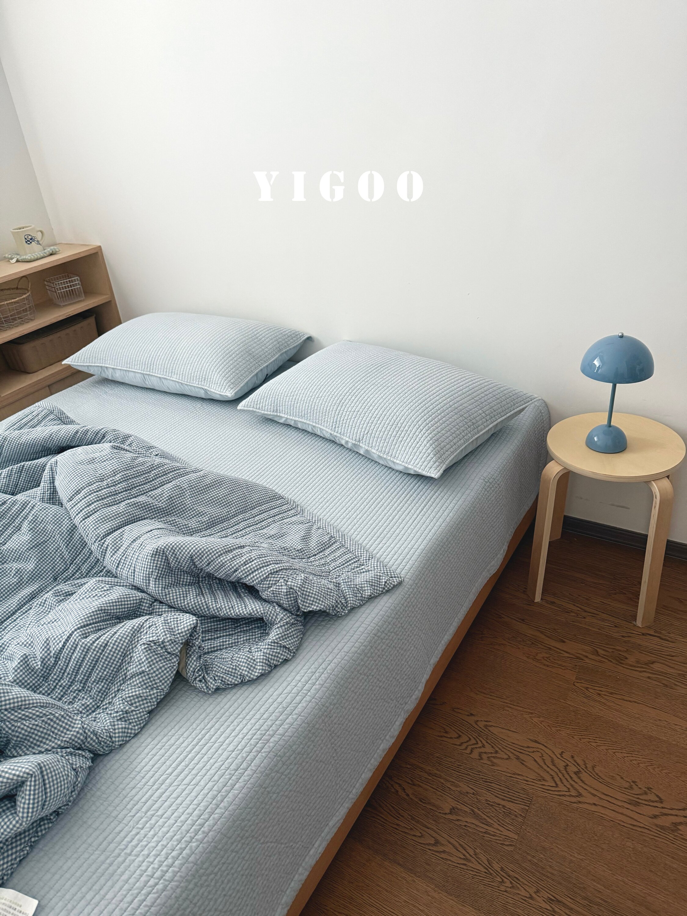 Корейское складчатое кружевное ретро цветное тканое хлопковое клетчатое модальное хлопковое четырехсезонное кондиционерное цельное одеяло мягкое после стирки