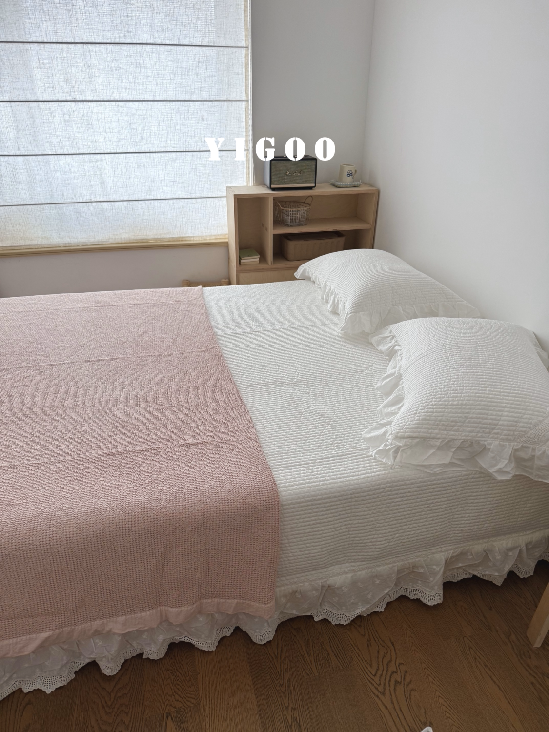 Минималистичное вафельное одеяло из хлопка с эффектом песочной стирки - многофункциональный плед для дивана и кровати