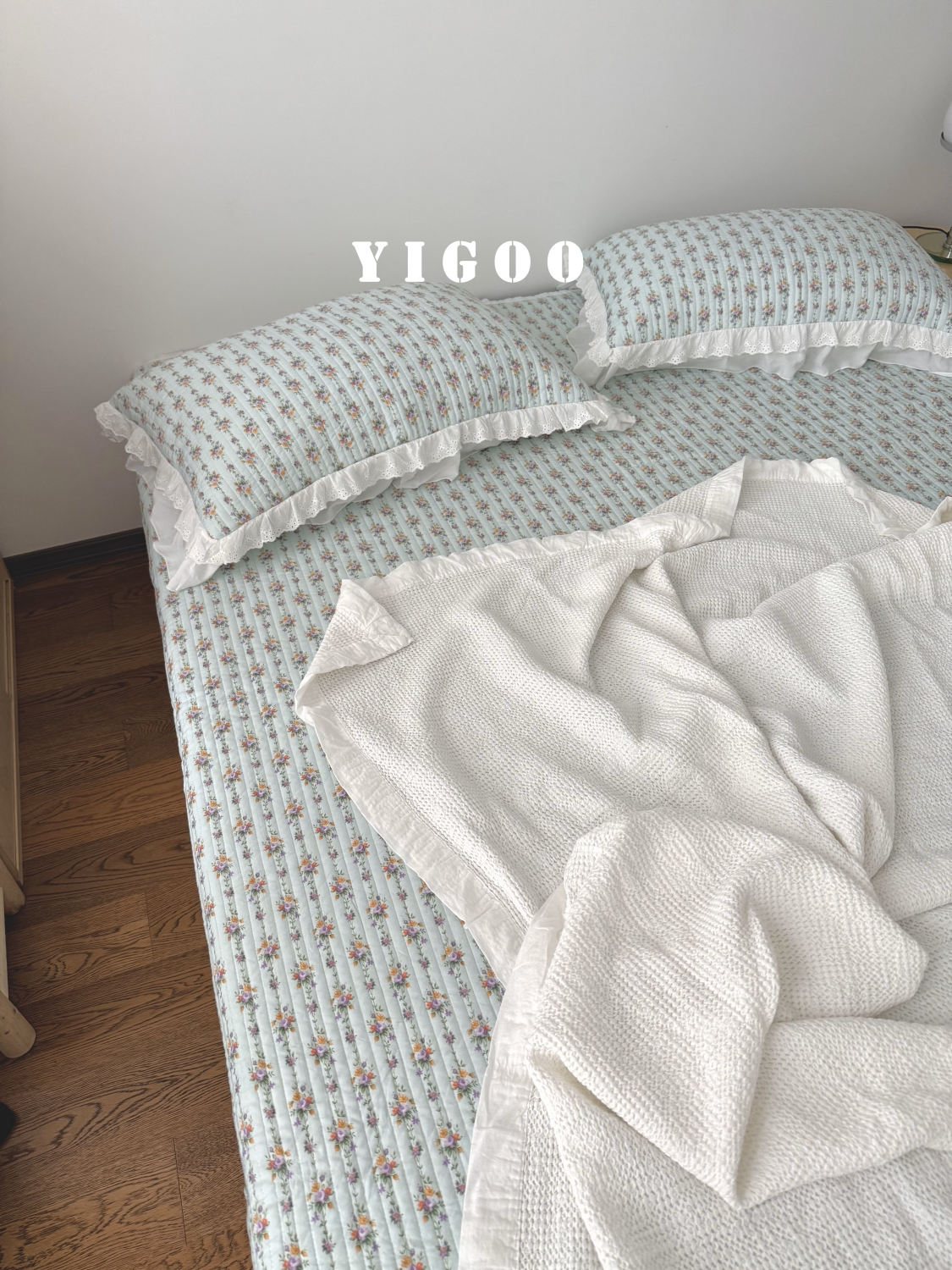 Минималистичное вафельное одеяло из хлопка с эффектом песочной стирки - многофункциональный плед для дивана и кровати