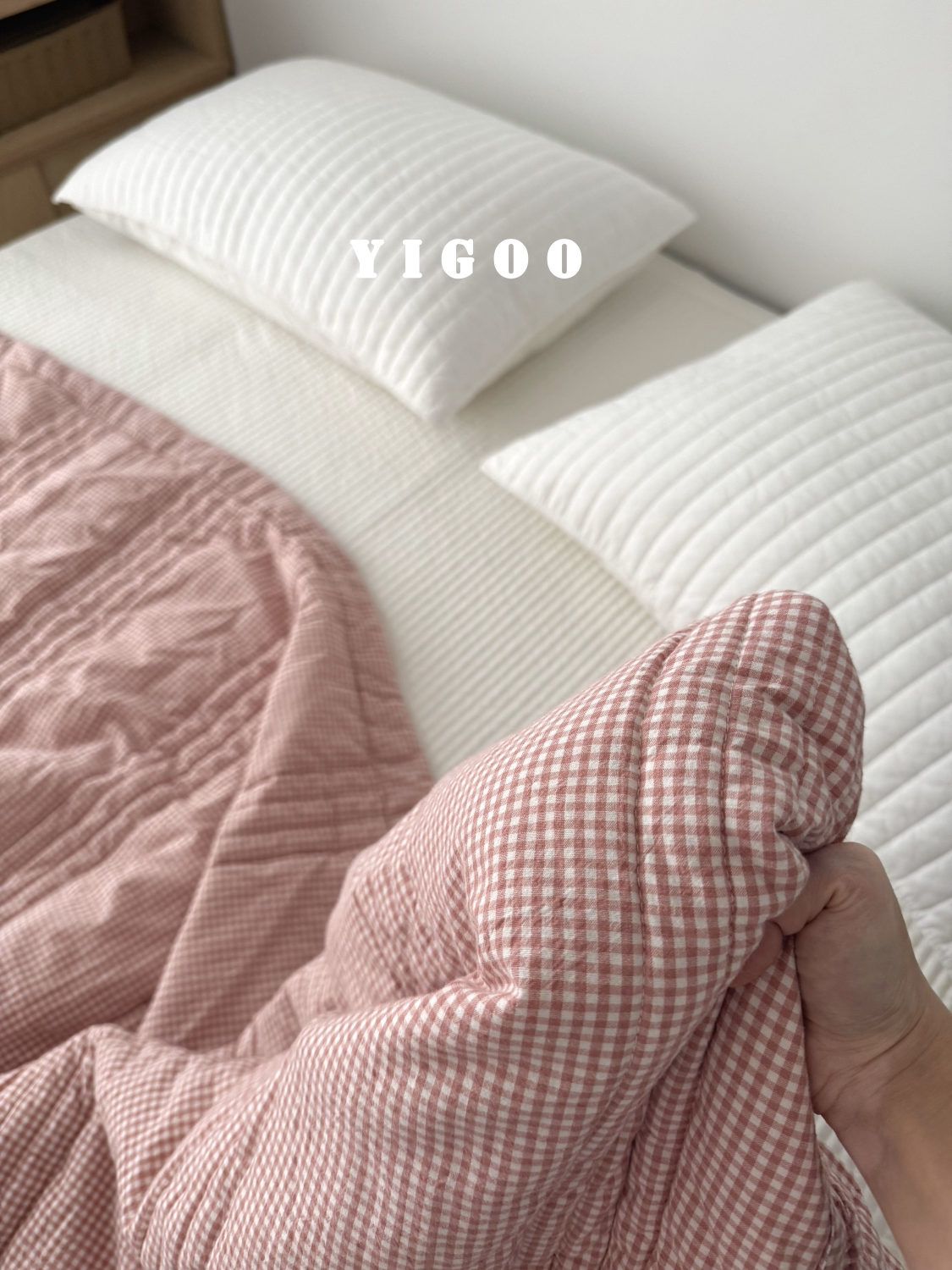 Корейское складчатое кружевное ретро цветное тканое хлопковое клетчатое модальное хлопковое четырехсезонное кондиционерное цельное одеяло мягкое после стирки