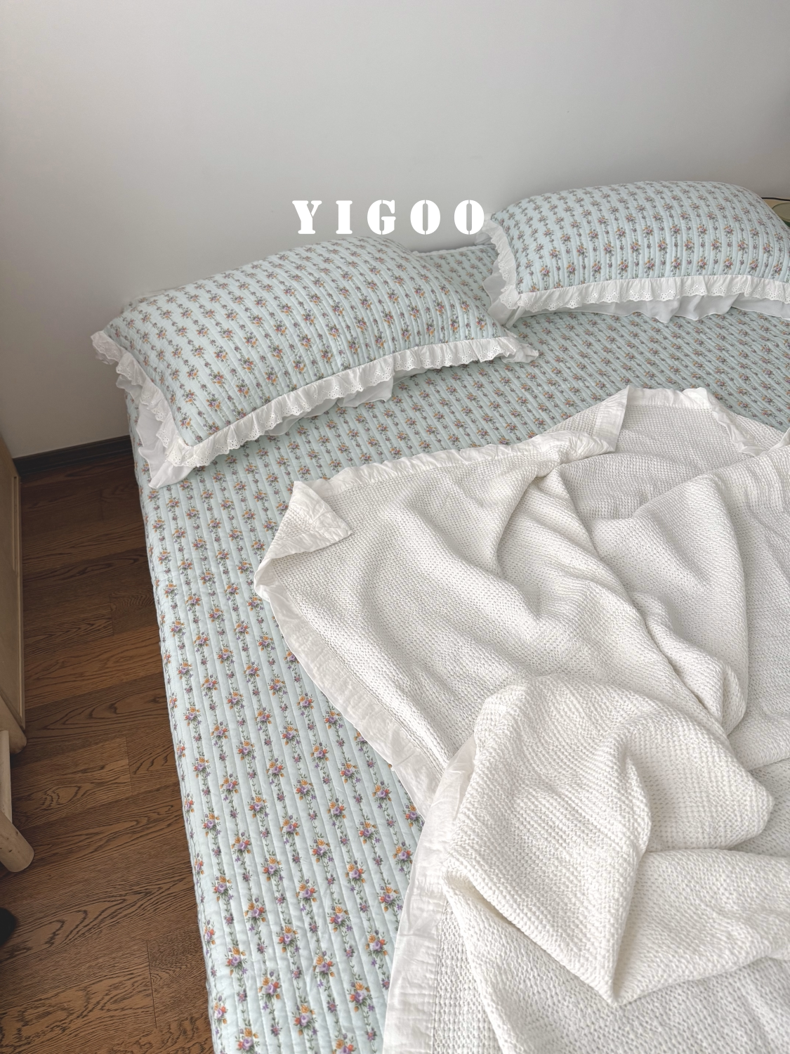 Минималистичное вафельное одеяло из хлопка с эффектом песочной стирки - многофункциональный плед для дивана и кровати