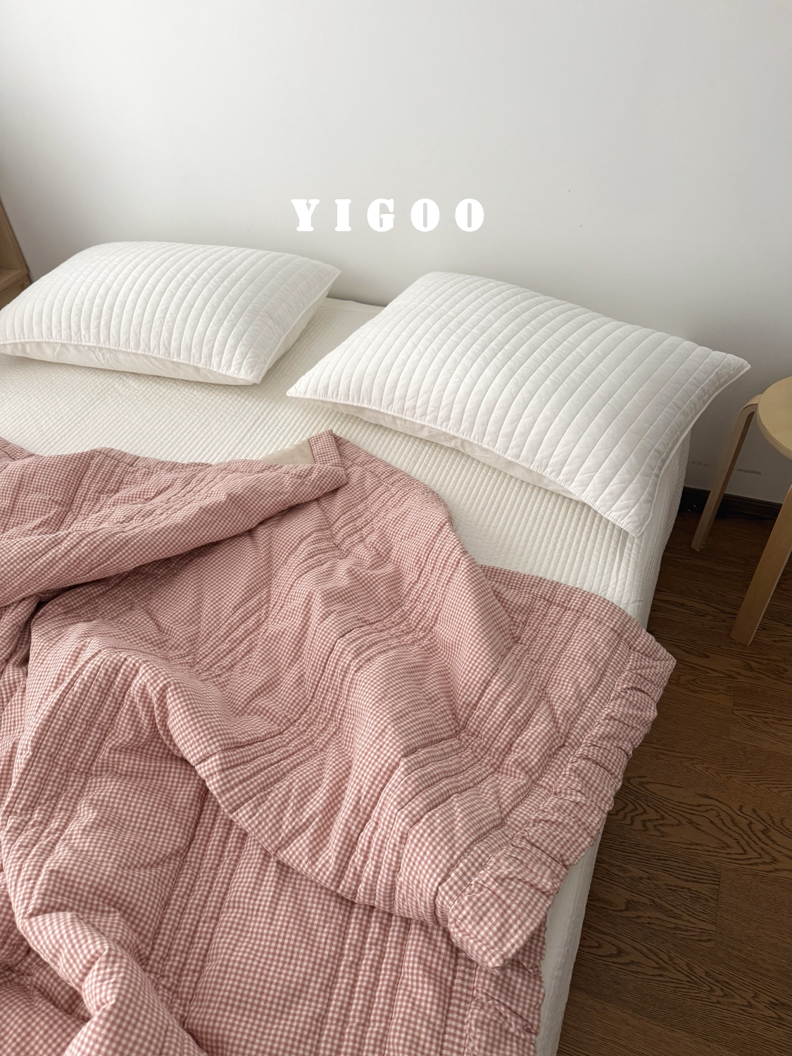 Корейское складчатое кружевное ретро цветное тканое хлопковое клетчатое модальное хлопковое четырехсезонное кондиционерное цельное одеяло мягкое после стирки