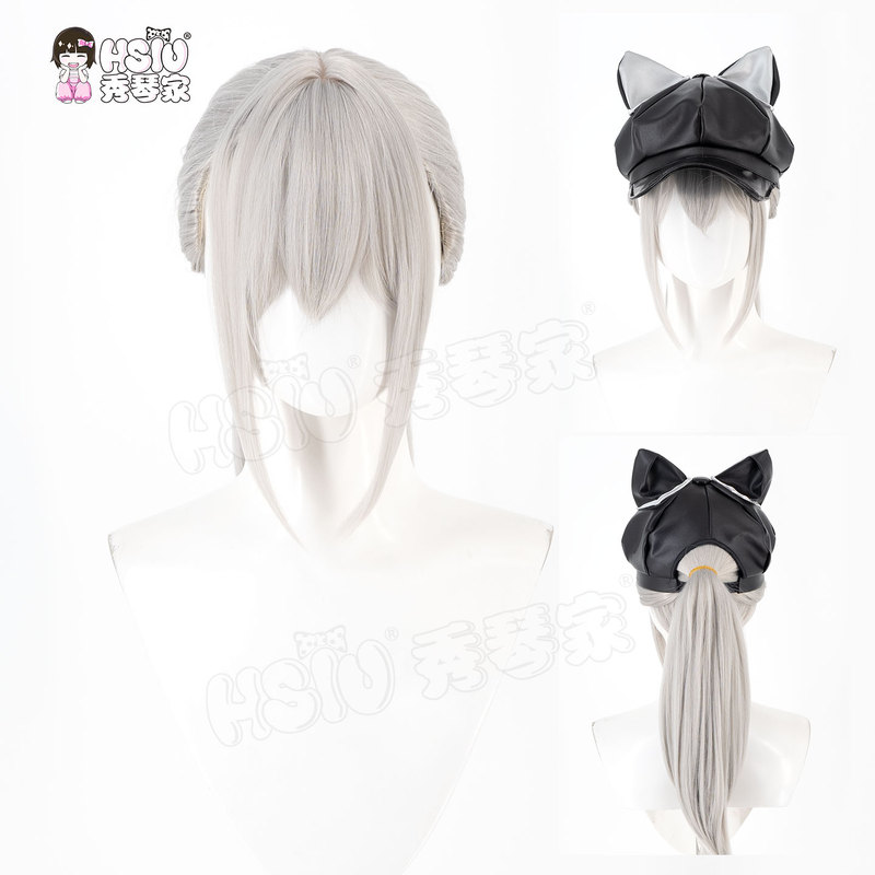 Xiuqin's Delta Operation Luna Red Skin Cosplay Wig One-Piece Hair Tie Skyline Cat Ear Hat