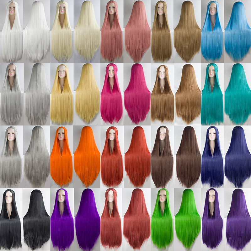 Xiuqin Cosplay Universal Long Straight Wig Female 100cm Black And