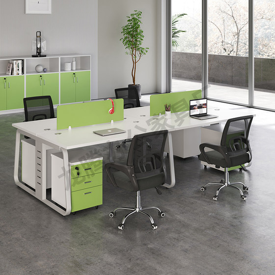 책상 4/6인용 심플 모던 스크린 워크 스테이션 사무용 가구 직원 책상과 의자 조합