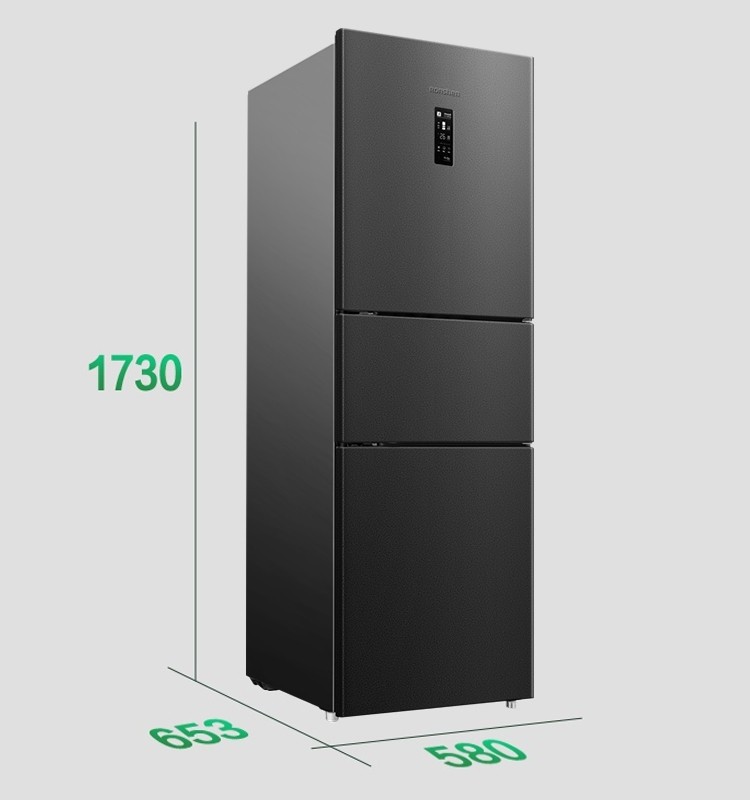 Rongsheng Refrigerator, Three-Door, First-Level Inverter, Frost-Free, Energy-Saving Household Freezer and Refrigerator Bcd-252Wd18Np