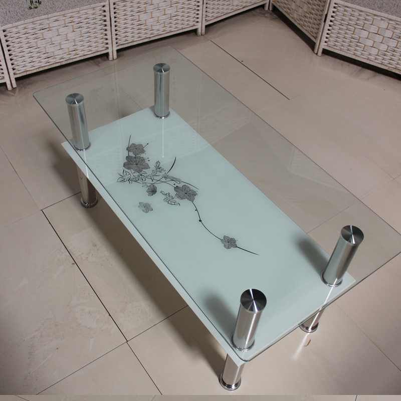 Multifunctional Stylish Tempered Glass Rectangular Double-Layer Economical Modern Simple Household Simple Small Apartment Coffee Table