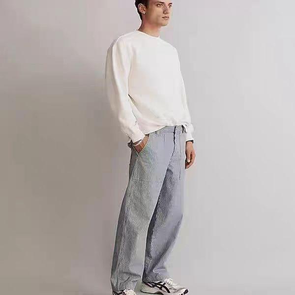 American m Baggy Pants in Stripe Loose Vertical Stripesd Casual Overalls 25021903 American m Baggy Pants in Stripe Loose Vertical Stripesd Casual Overalls 25021903