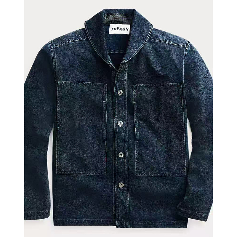 Ah R Indigo Jersey Deck Jacket Indigo Knitted Navy Deck Jacket 26031101