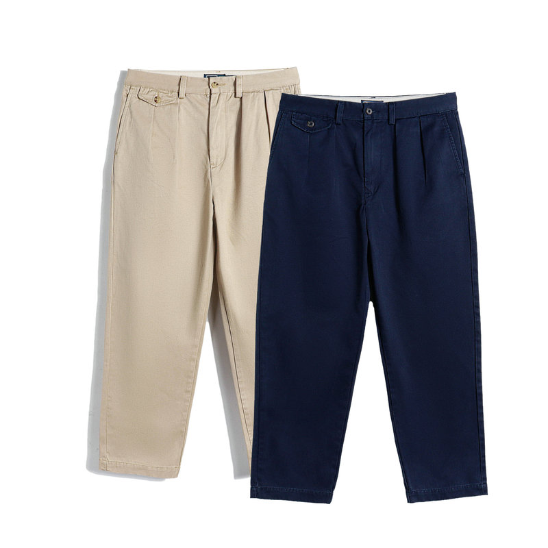 American Classic Relaxedfitpleatedpant High-Density Twill Loose Pleated Casual Pants 25030504