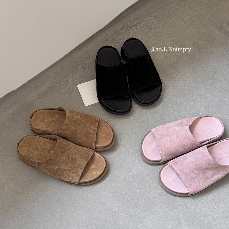 2cm Matte Cowhide Genuine Leather Birkenstock Open-Toe Slip-On Sandals for Outdoor Wear, Thick-Soled Casual Slippers That Are Comfortable and Flat-Bottomed for Women