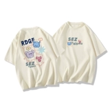 Хлопковая летняя футболка, короткий рукав, оверсайз