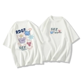 Хлопковая летняя футболка, короткий рукав, оверсайз