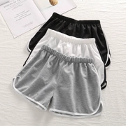 Mùa hè 2018 mới đơn giản màu sắc phù hợp với quần short thể thao giản dị eo cao rộng mỏng chân rộng quần nóng nữ sinh viên