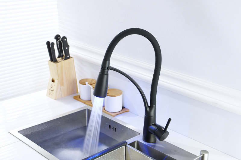 Copper New Chrome Plated Black Ancient Copper Kitchen Sink Wash vegetable basin Hot and cold water Single handle mixed tap with lamp nozzle