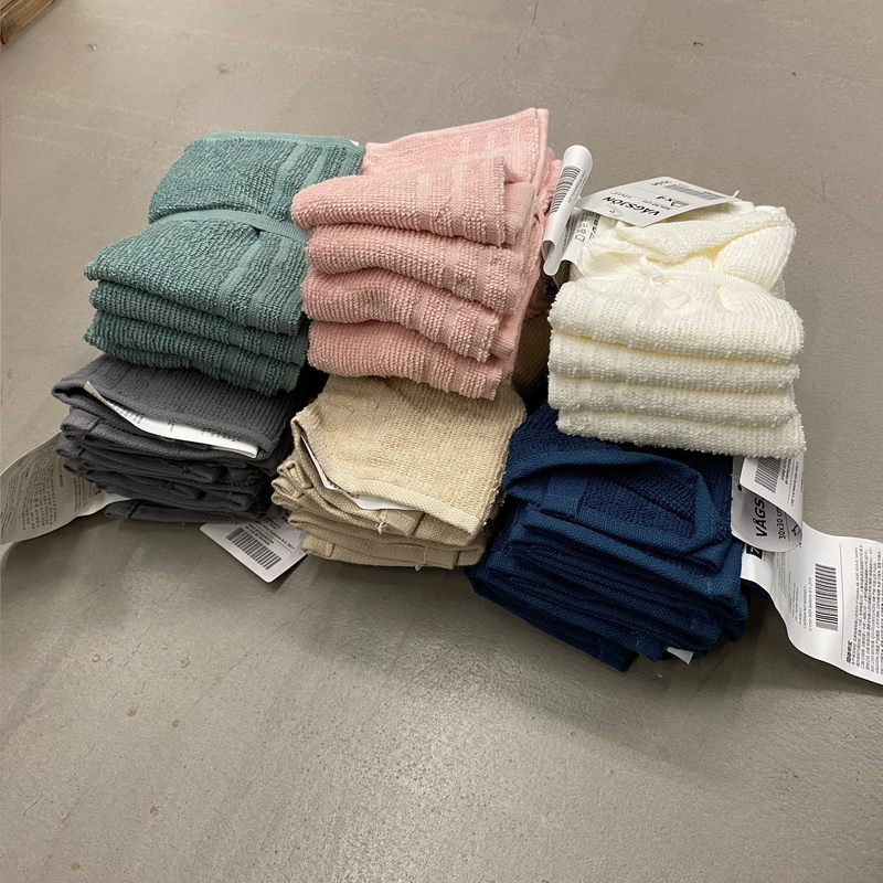 [Ikea] Vogerson 100% Cotton Small Square Towel for Kidsren, Face and Foot Wash Towel, Set of 4