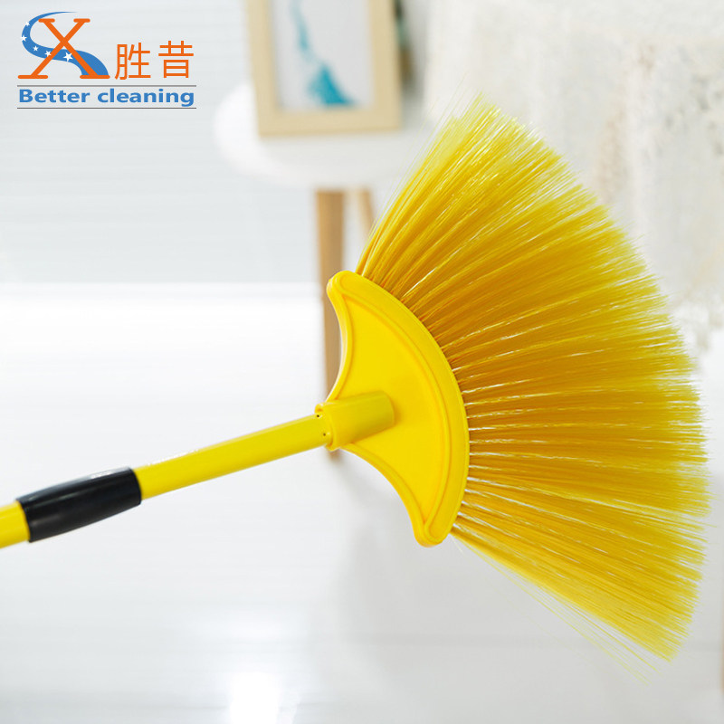 Retractable household roof dust removal Fan-shaped circular ceiling cleaning brush Broom handle spider web dust removal brush long brush