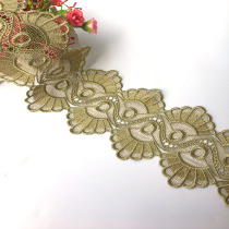 Gold lace exquisite embroidery lace diy clothing lace accessories water soluble embroidery lace