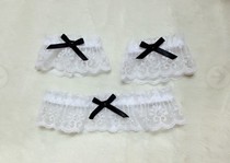 Day Singles Lolita Princess Cute Widened Lace Leg Circle Bracelet Bracelet 3 morceaux-Black Butterfly knot