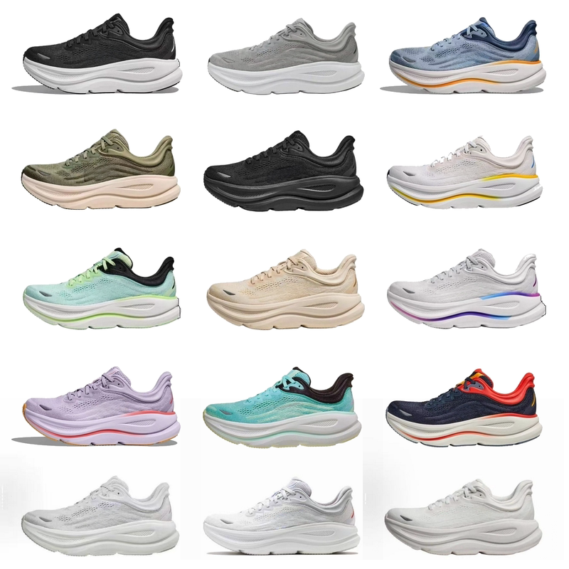 2025 New Hok Aibond 9Th Generation Road Running Shoes, Thick-Soled, Height-Increasing, Lightweight, Cushioning, Comfortable Unisex Sports Shoes