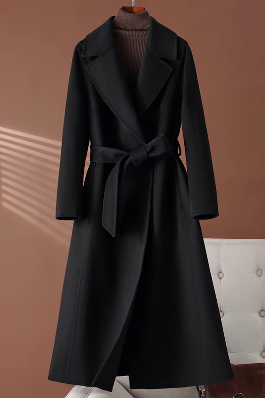 Brown Double-Sided Wool Coat for Women, Mid-Length, 2026 New Autumn and Winter High-End Hepburn Style Woolen Coat Brown Double-Sided Wool Coat for Women, Mid-Length, 2026 New Autumn and Winter High-End Hepburn Style Woolen Coat