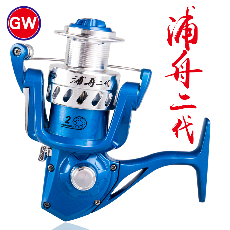 Guangwei Puzhou second-generation all-metal head fishing reel long-range caster sea rod sea rod wheel spinning wheel rocky fishing Luya fishing reel