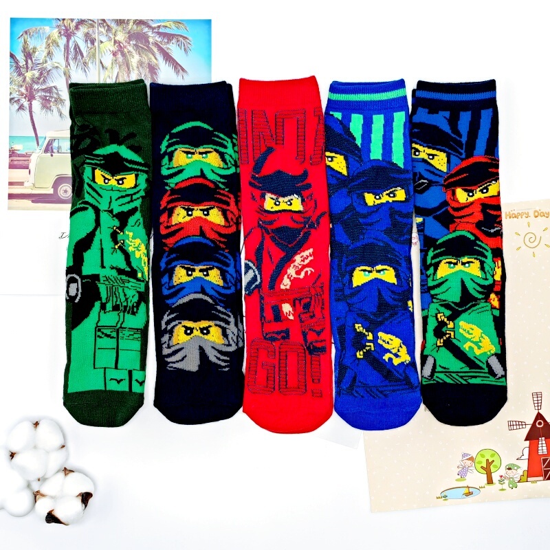 Ninjago Pure Cotton Mid-Calf Socks Lego Building Blocks Breathable New Boys' Socks All-Cotton Spring and Autumn Big Kids Cotton Socks Ninjago Pure Cotton Mid-Calf Socks Lego Building Blocks Breathable New Boys' Socks All-Cotton Spring and Autumn Big Kids Cotton Socks