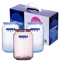 Lemeya colorful glass bottle sealed can set 3 pieces storage jar honey lemon wine bottle storage bottle