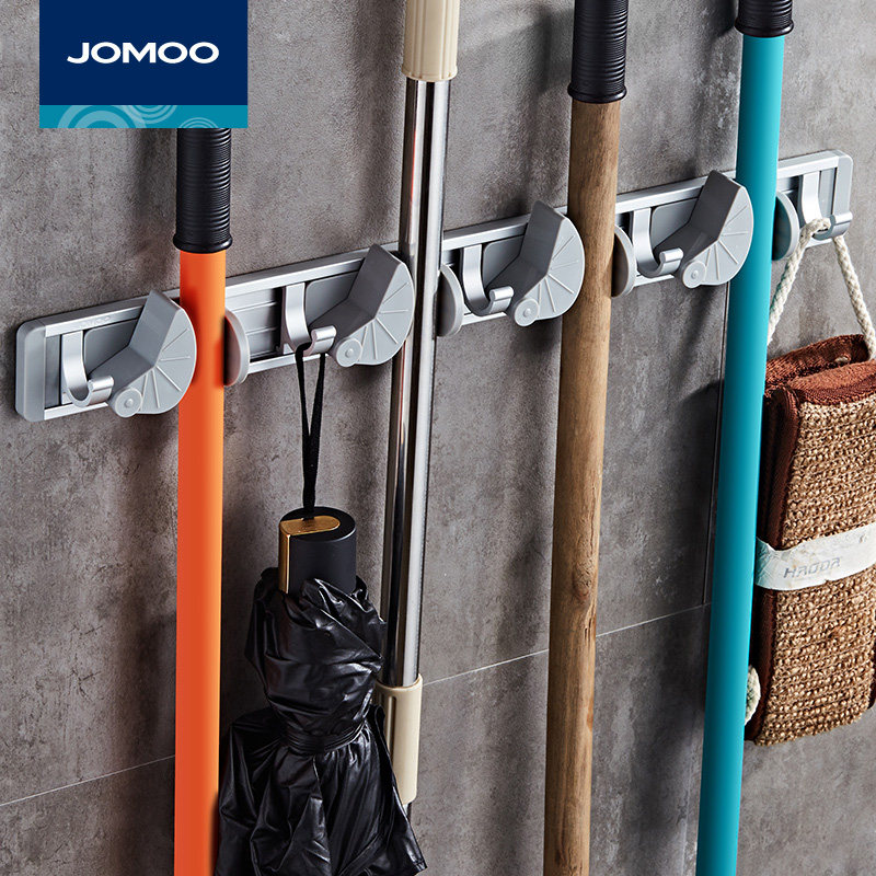 Nine-Shepherd Mop Rack Sweep rack hanger Multifunction Rack Hardware mop hanger hooks can be pin-free 938909