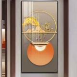 Живопись в конце вертикальной версии коридора, современный легкий роскошный вход настраивается, большая картина в гостиной размером с гостиной