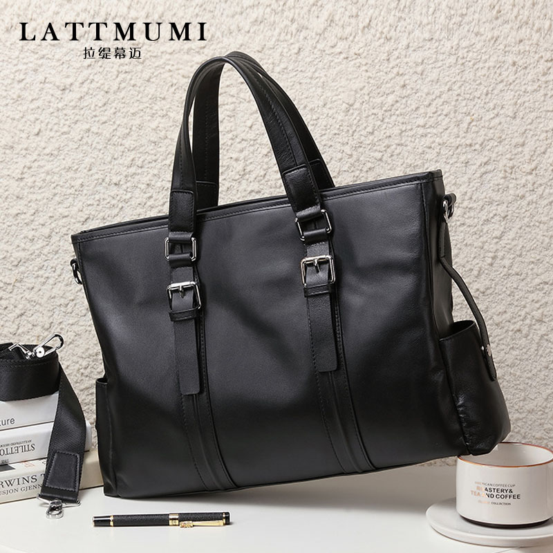 Men's handbag 2021 genuine leather casual Large capacity briefcase Single shoulder inclined satchel Bull Leather Cross Brand Male Bag