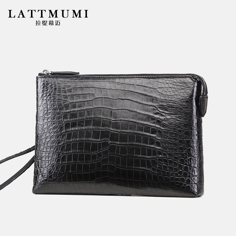 Genuine crocodile leather handbag men's bag leather business casual high-end clutch light luxury large capacity crocodile pattern men