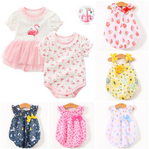 Baby girl bag fart dress summer foreign style net red cute newborn princess baby one-piece clothes thin section