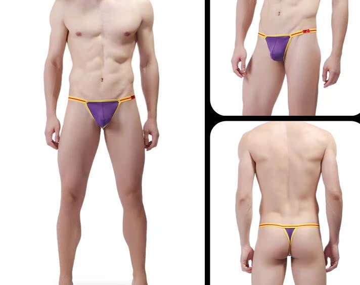 Sexy thong nam tóm tắt gợi cảm đàn hồi chặt chẽ jj set băng lụa quần lót đồng tính mượt quần hình chữ T quần lồi quan sip