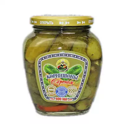 Russia imported canned pickled cucumbers Russian pickled cucumbers 500 grams