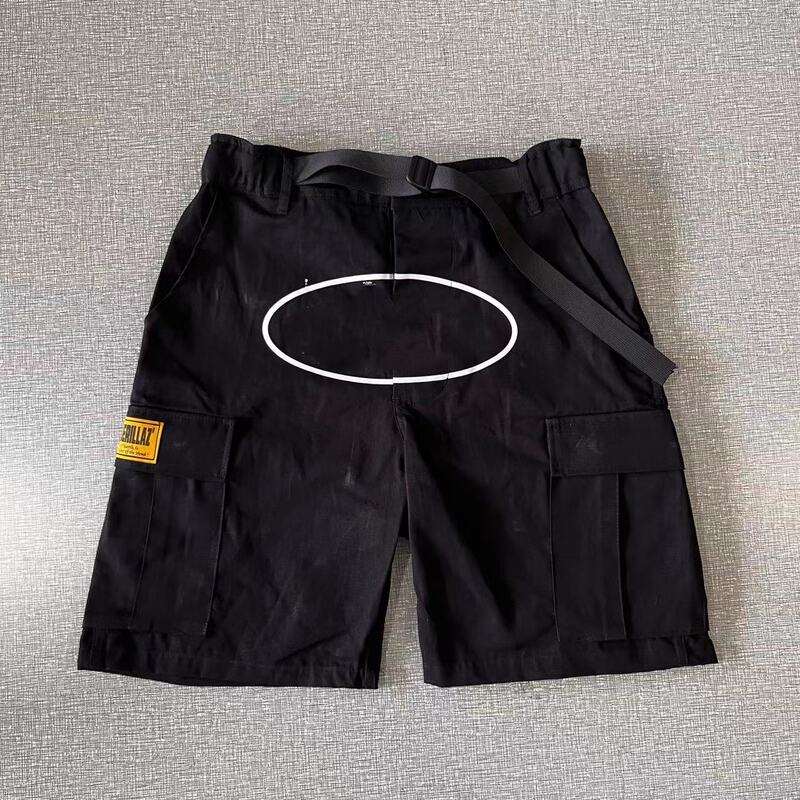 Angel King Sailing Cargo Shorts Black and White Print Summer Cargo Pants