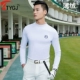 Miễn phí vận chuyển! Áo sơ mi golf mùa thu và mùa đông Áo thun nam tay dài Plus nhung dày ấm áp quần áo bó sát bao tay chống nắng nữ