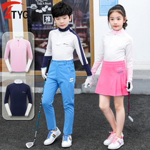 Golf childrens clothing boys and girls quick-drying mesh sunscreen clothing parent-child long sleeve T-shirt sports ball clothes