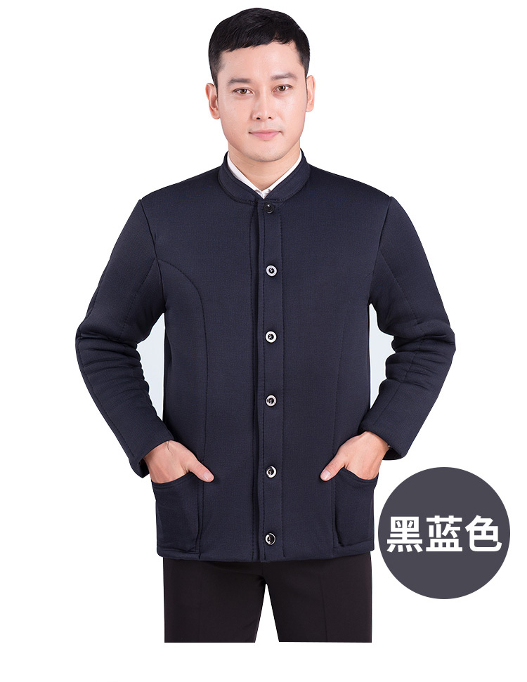 Áo khoác cotton nam trung niên cổ áo cotton nam cộng với nhung dày mùa đông quần cotton bên trong và bên ngoài mặc ấm phục vụ tại nhà áo khoác nam 2021