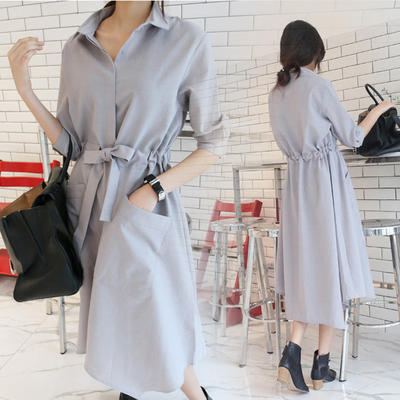 Clearance sale price: Spring/Summer women's shirt dress 2025, new loose, fashionable and elegant, large-sized, mid-length, college-style dress