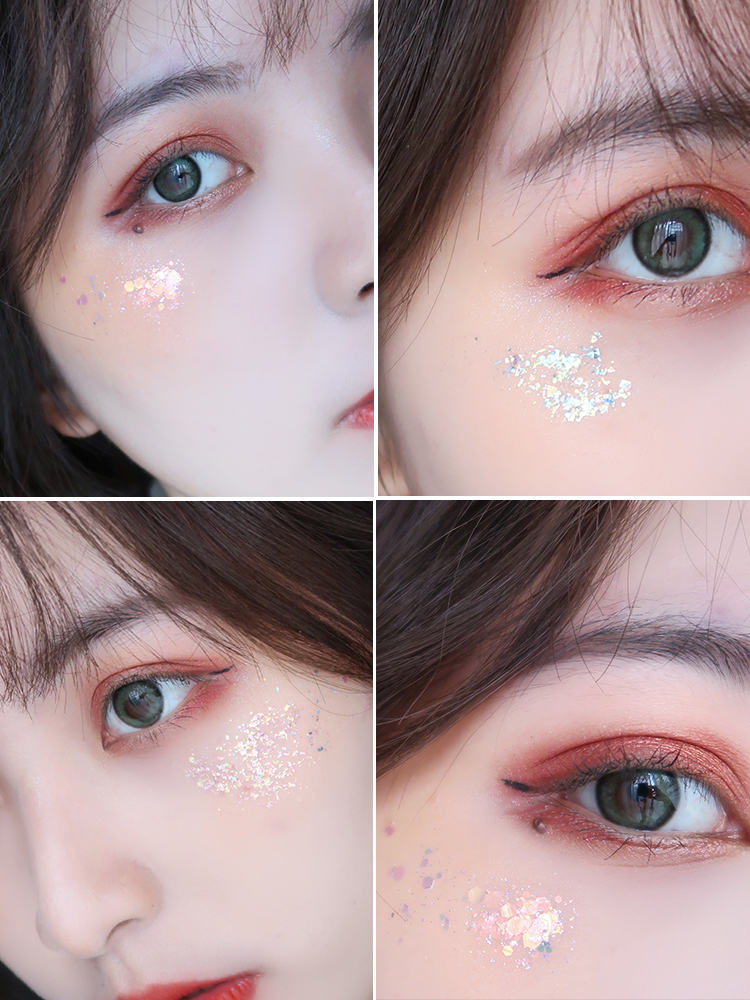 Sequin Gel Net Red Eyeshadow Eye Makeup Face Stickers Glitter Glitter Powder Free Glue Stage Makeup Hanfu Bride Fairy Sticker
