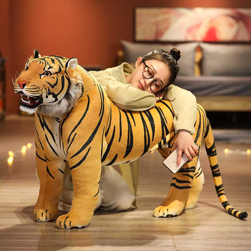 Large Plush Toy Tiger Doll, Photo Prop, Animal Figurine, Children's Ride-On Sofa, Can Accommodate People