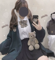 Áo len nữ hai màu Nhật Bản lười gió mềm mại kẻ sọc dài áo len lỏng lẻo mùa thu đông áo cardigan nữ dáng dài