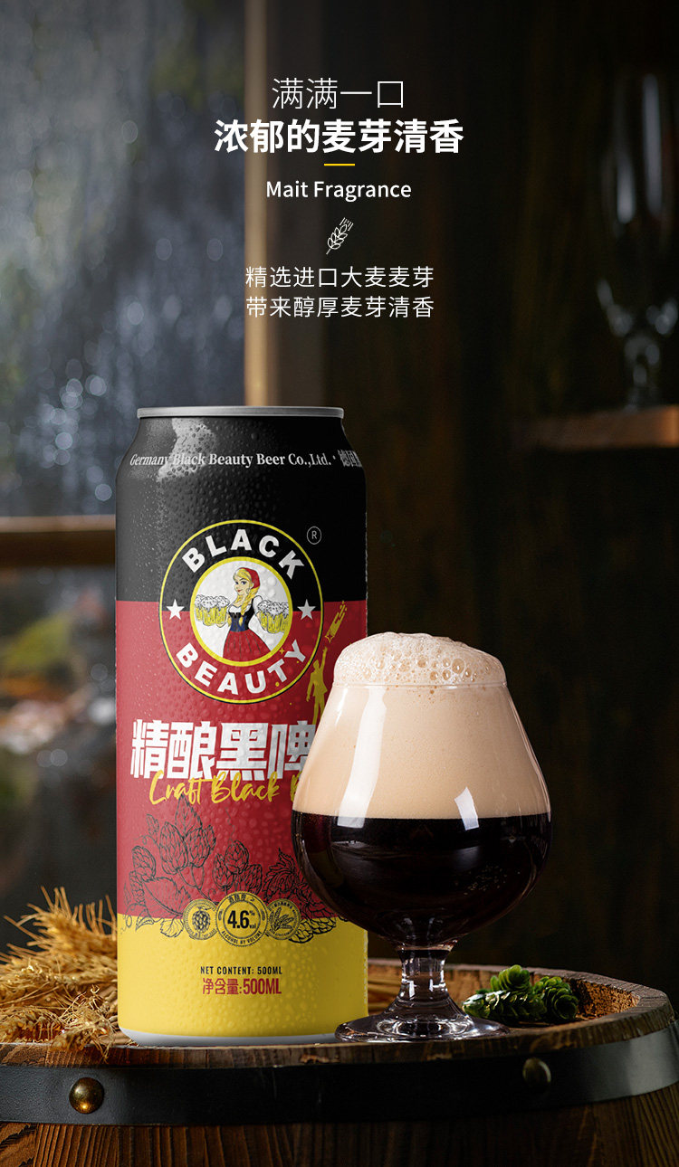 安享好物 安享A级啤酒-黑美人全麦黑啤 国标