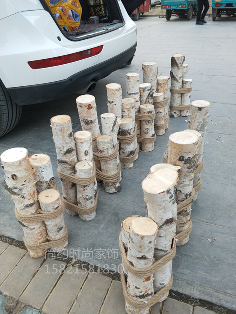 White Birch Tree Dry Natural Wood Section Solid Wood Decoration Tree Pier Build View Wood Pile Fence Fencing Log Dry Branches Wooden Stick Section-Taobao