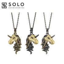 SOLO Royal Mask Unicorn Necklace Royal Mask Unicorn Pendant Necklace GD