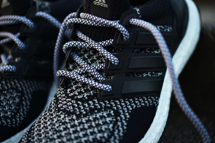 AHOLIC đơn giản con rắn loạt cao cấp ren màu đen trắng xám 3 màu vào dây giày adidas