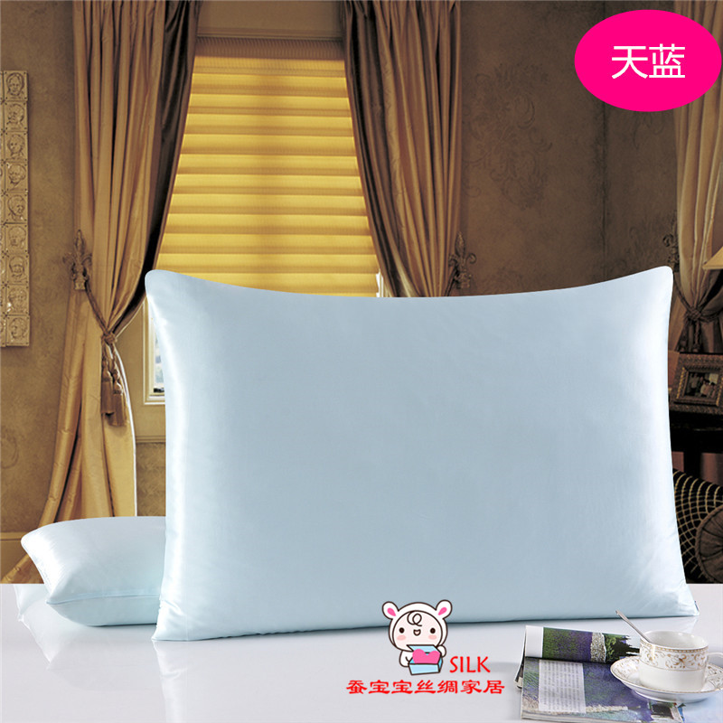 Hai! Sản phẩm mới tích cực và tiêu cực làm đẹp da làm đẹp 100% gối lụa hai mặt Khâu chữ đơn giản - Gối trường hợp gối lông vũ