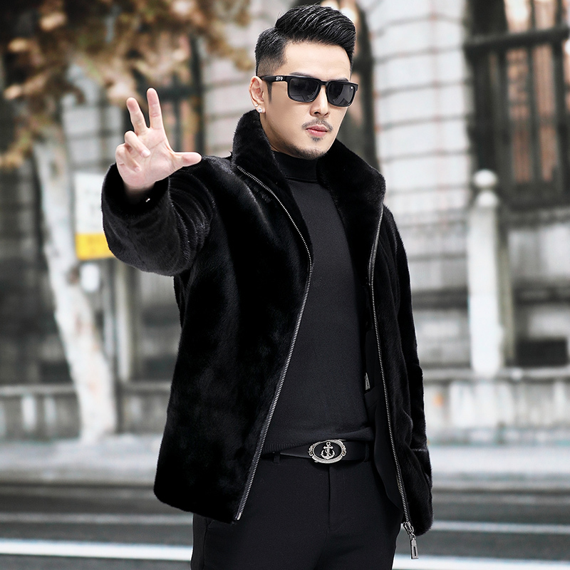 Imported Mink Coat for Men, Whole Mink Fur Coat, Haining Genuine Mink Stand-Up Collar Slim Casual Jacket for Winter Imported Mink Coat for Men, Whole Mink Fur Coat, Haining Genuine Mink Stand-Up Collar Slim Casual Jacket for Winter